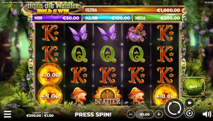 Holla die Waldfee Slot Screenshot des besten Hölle Gaming Casinos.