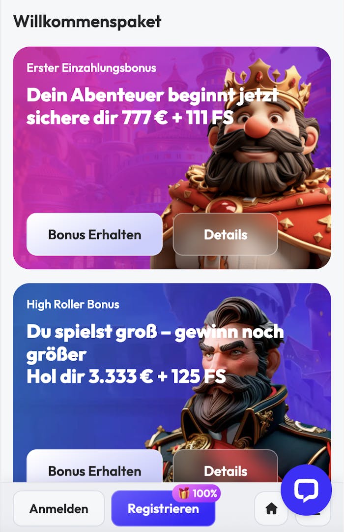 Beispiel für ein Bonusangebot im Hollycorn N.V. Casino