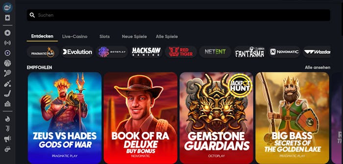 die Slotansicht von Instant Casino
