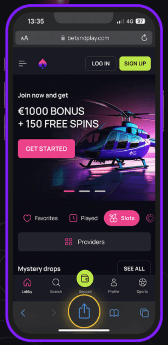 Mobile Ansicht eines iPhone Casinos