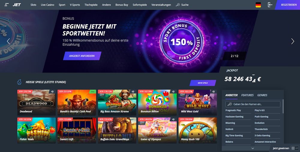 Jet Casino Startseite