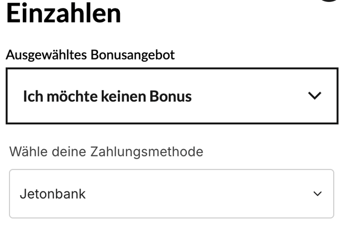 Auswahl von Jeton als Einzahlungsmethode in Jeton Casinos