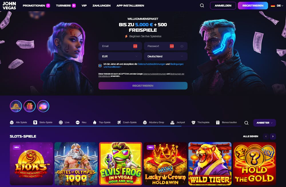 JohnVegasCasino-Screenshot-Webseite