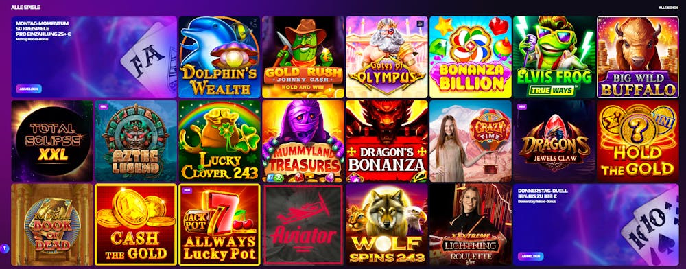 JohnVegasCasino Spielauswahl