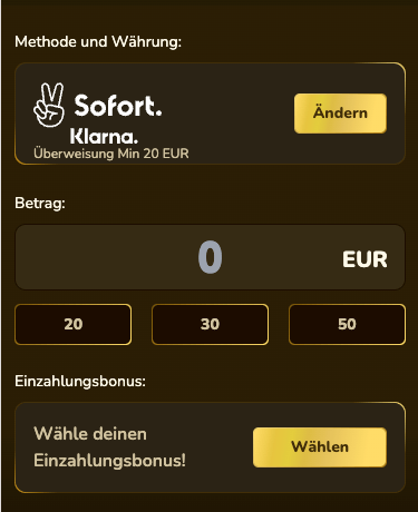 Einzahlung im Klarna Casino