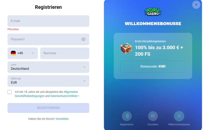 Koru Casino Review für Spieler aus Deutschland