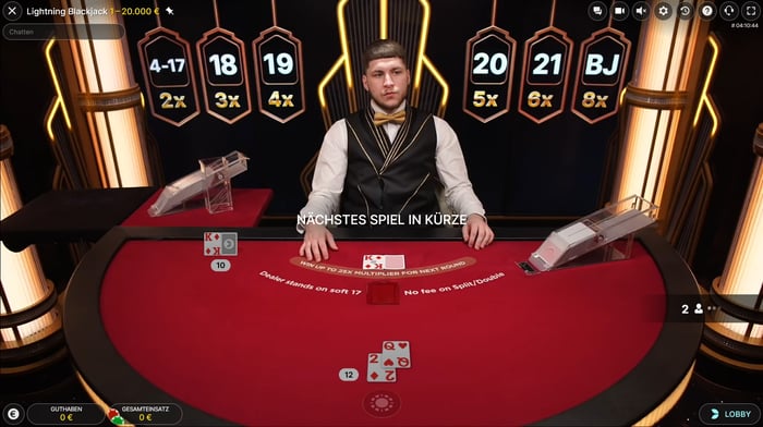 Lightning Blackjack in Evolution Gaming Casinos