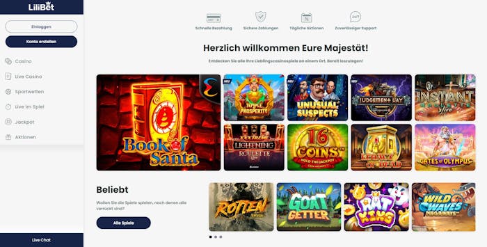 lilibet casino titelseite