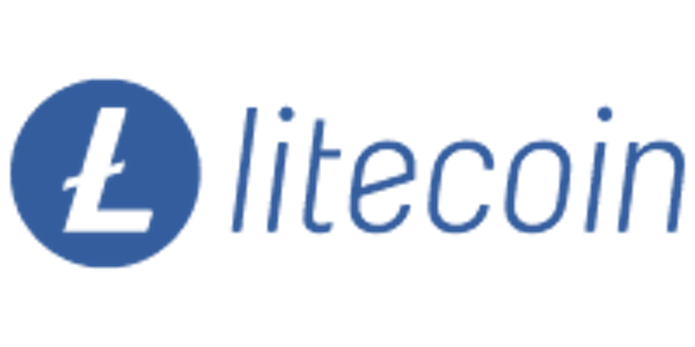 Litecoin Casino Logo mit blau und weiß