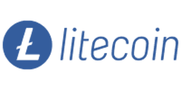 Litecoin Casino Logo mit blau und weiß