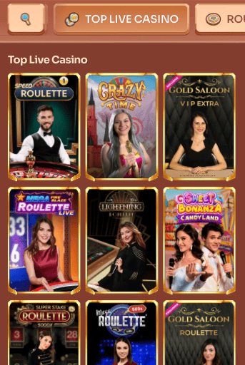 Beispiel einer Live Casino Spiellobby