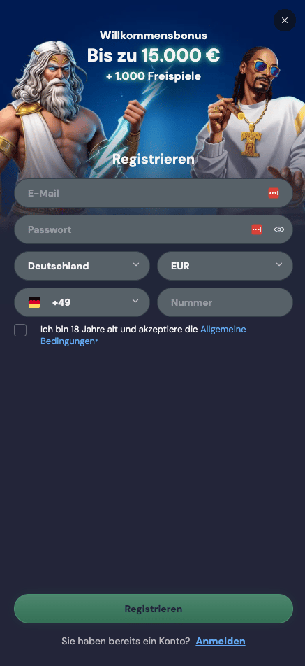 Lucky Wins Casino Kontoeröffnung