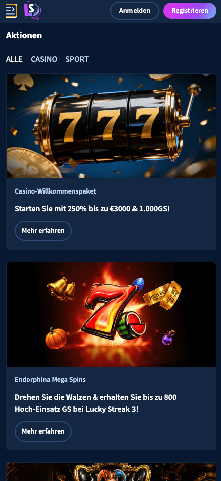Aktionen im Lunarspins Casino