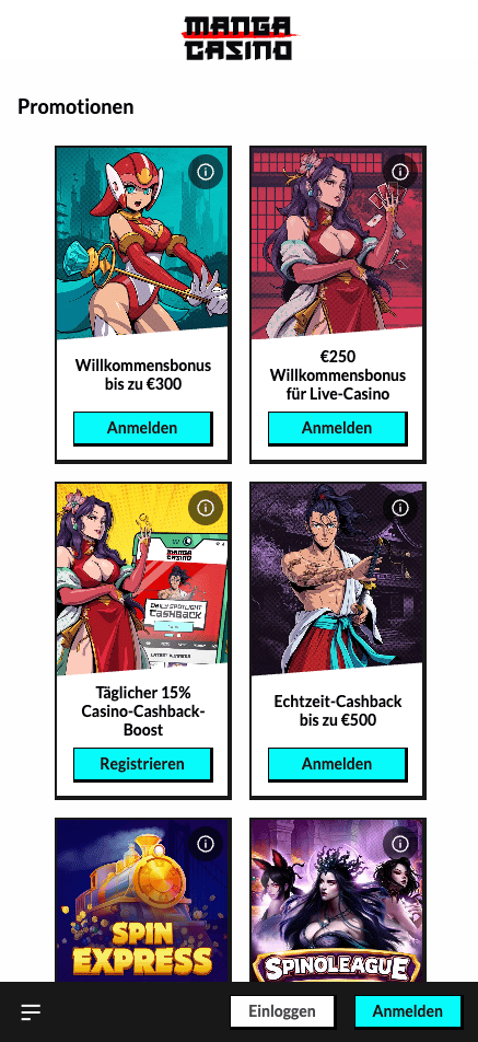 Manga Casino Willkommensbonus