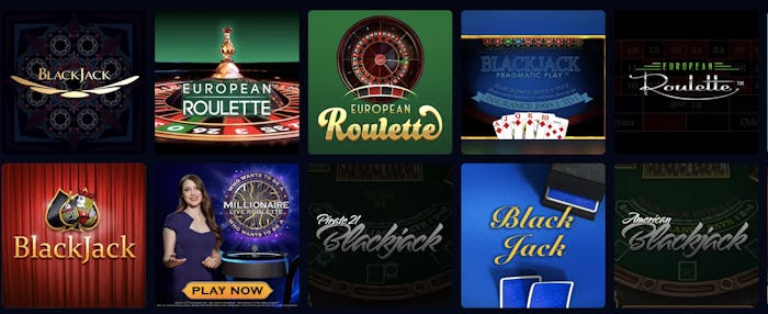 Megaslot Casino Tischspiele