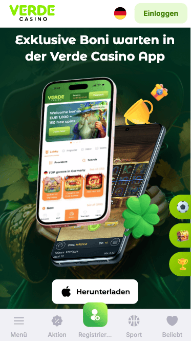 Beispiel für eine Casino App im Verde Casino
