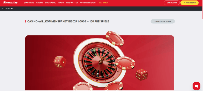 Monoplay 10 Euro Casino Bonus.