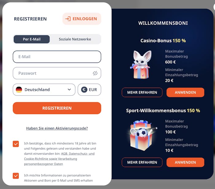 Monro Casino Registrierung