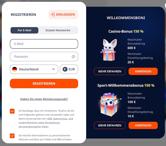 Monro Casino Registrierungsprozess