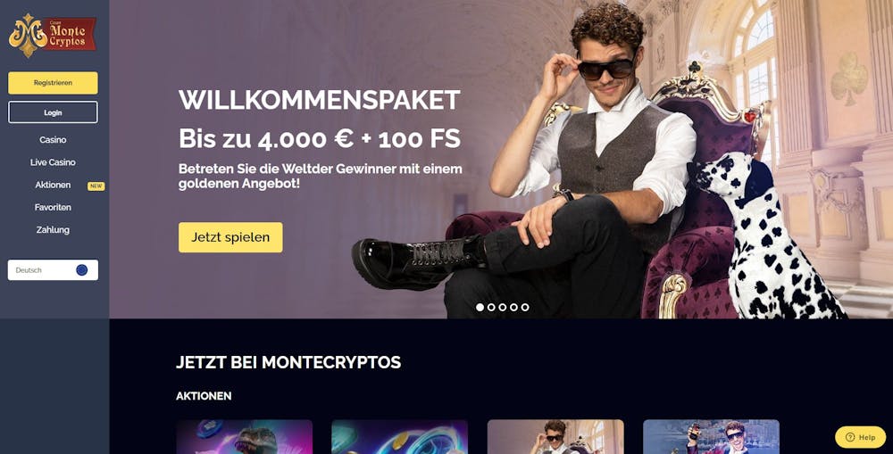 MonteCryptos Casino Startseite