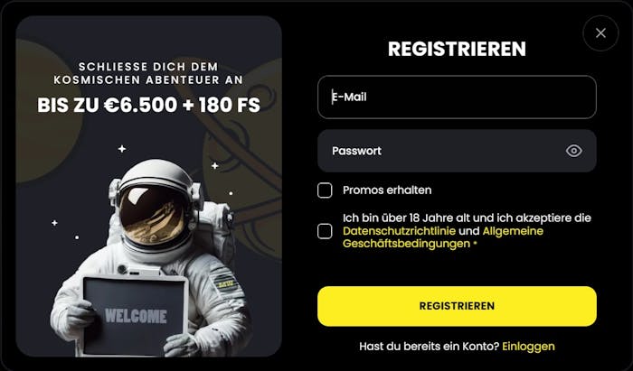 Moonwin Casino Registrierung