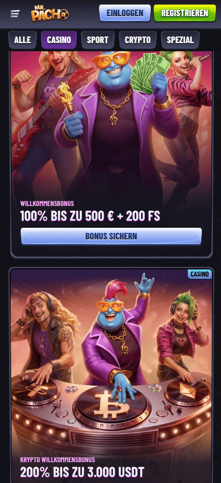 Mr Pacho Casino Willkommensbonus