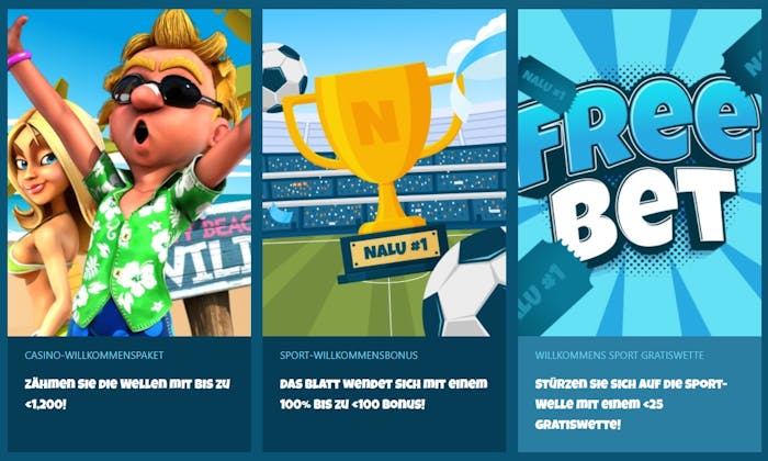 Willkommensbonus im Nalu Casino bis zu 1.200 Euro