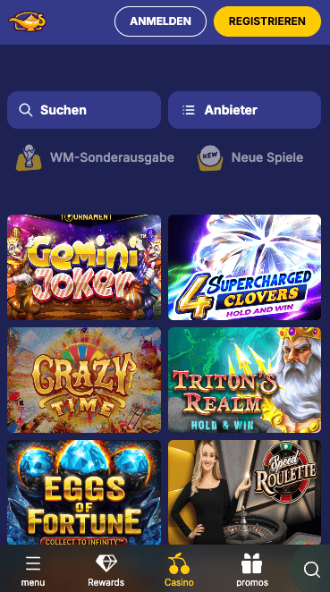 Spiellobby im neuen Online Casino Jasmin Slots
