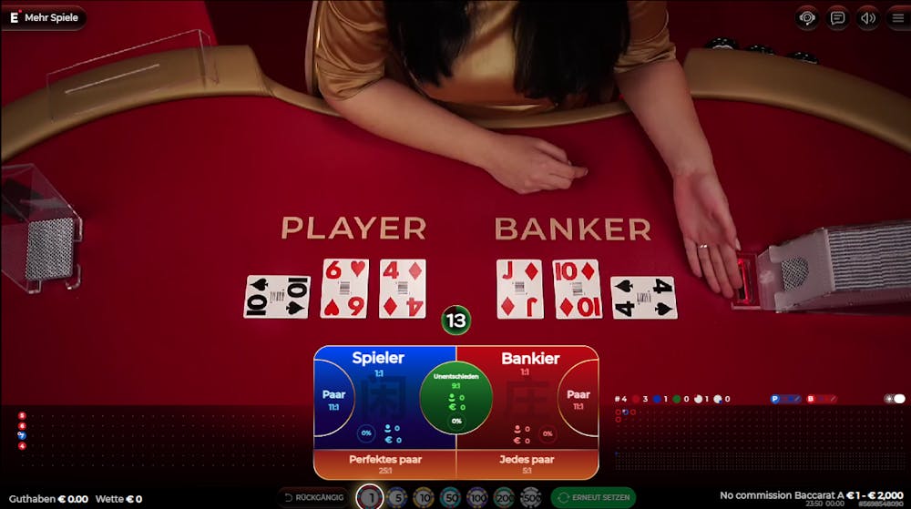 No Commission Baccarat im Live Casino