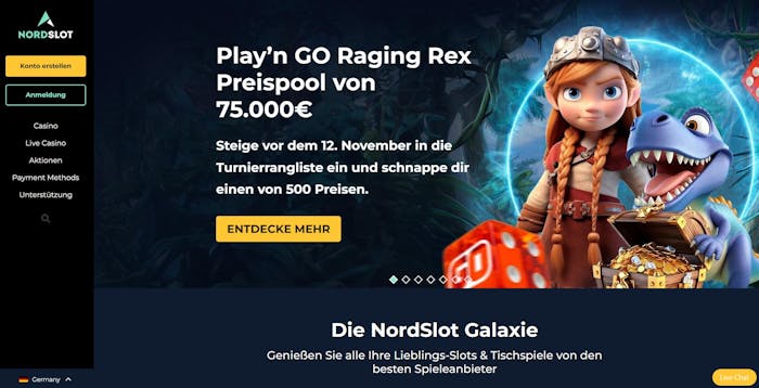 NordSlot Casino Hauptseite