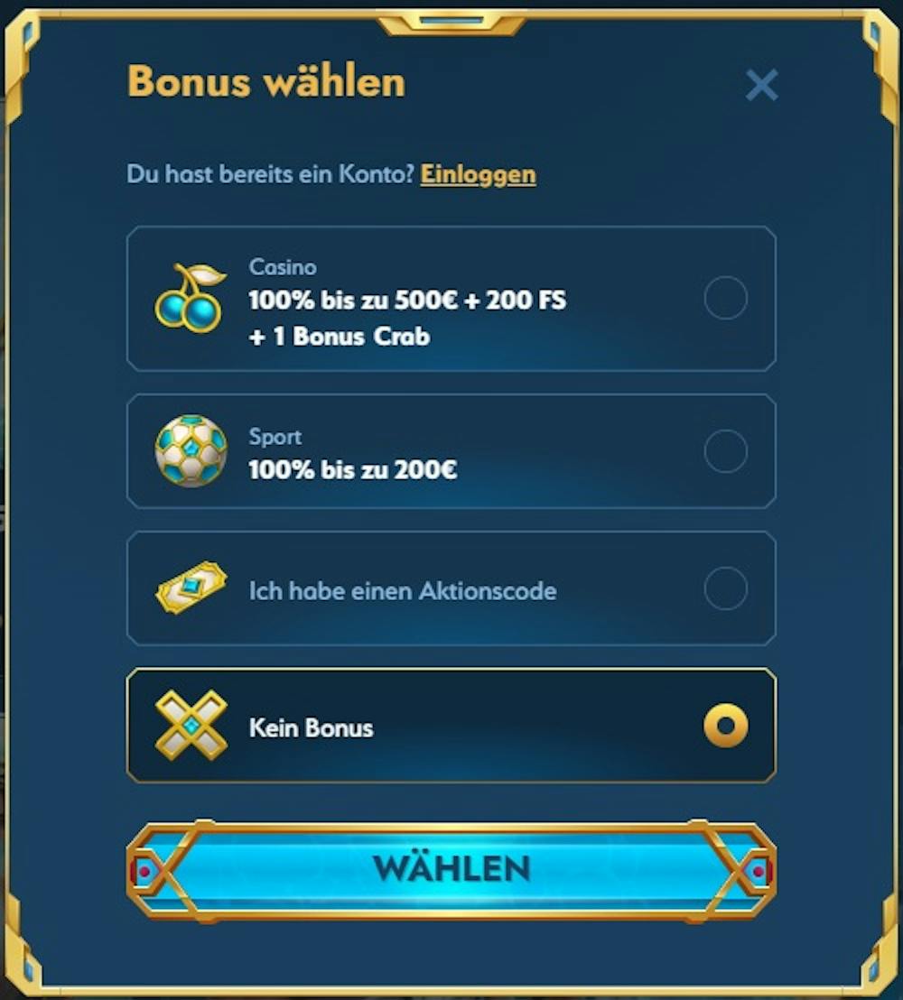 Online Casino ohne Bonus Ablehnung
