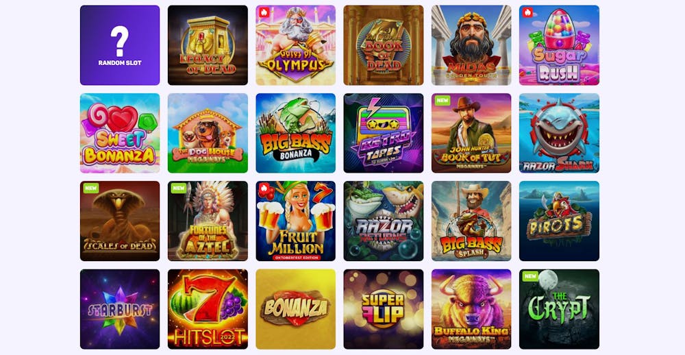 Octo Casino Spielauswahl