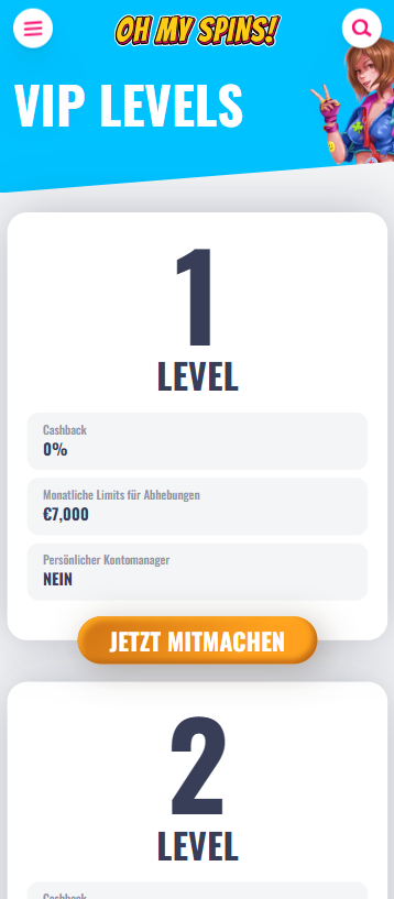 Oh My Spins Casino VIP-Programm