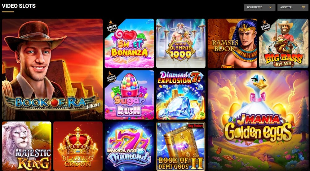 Olympusbet Casino Spielauswahl