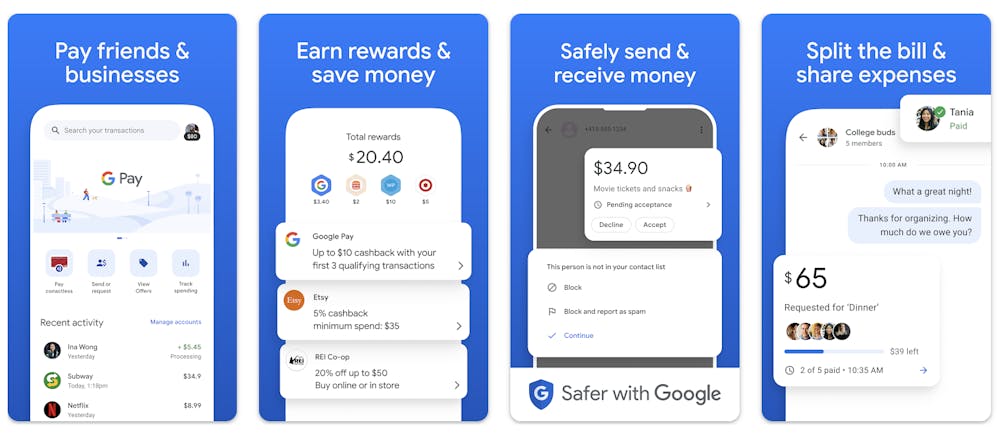 Übersicht der Vorteile in der Google Pay App zur Nutzung im GPay Casino