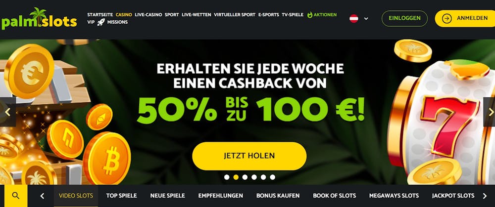 PalmSlots Casino Startseite