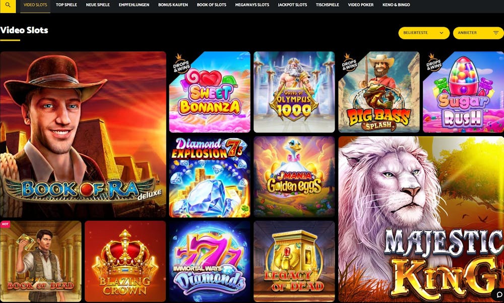 PalmSlots Casino Spielauswahl