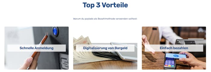 Top 3 Vorteile von Paylado mit schneller Anmeldung, Digitalisierung und einfacher Nutzung