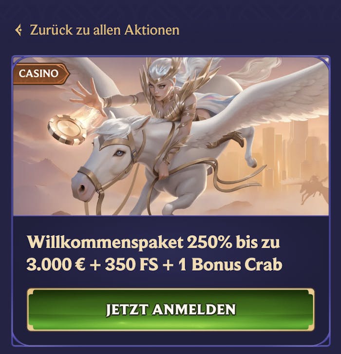 Beispiel für einen Willkommensbonus im paysafecard Casino