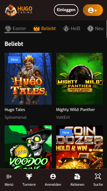 Beliebte Spiele wie Hugo Tales im Paysafe Casino Hugo
