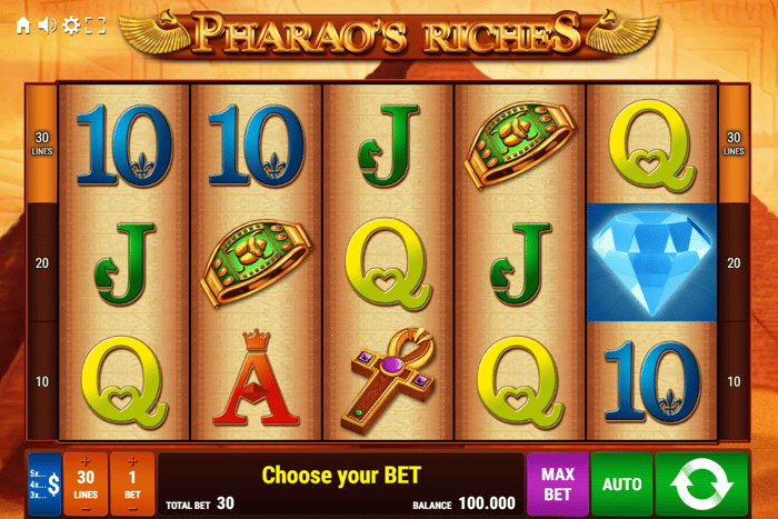 Pharaos Riches Slot Screenshot als gamomat slots demo.