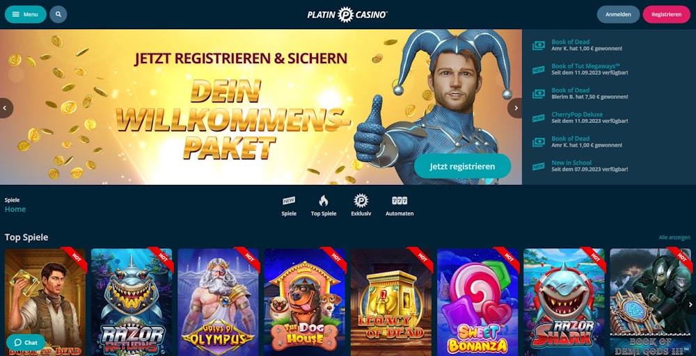 platin casino Titelseite