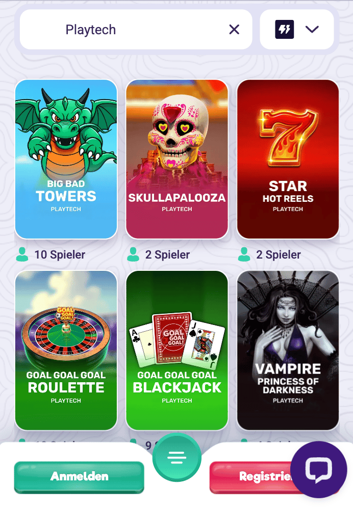 Beispiel für Spielautomaten im Playtech Casino