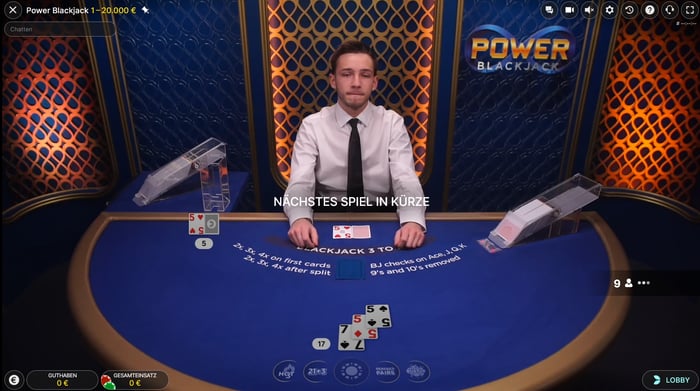 Power Blackjack im Evolution Casino