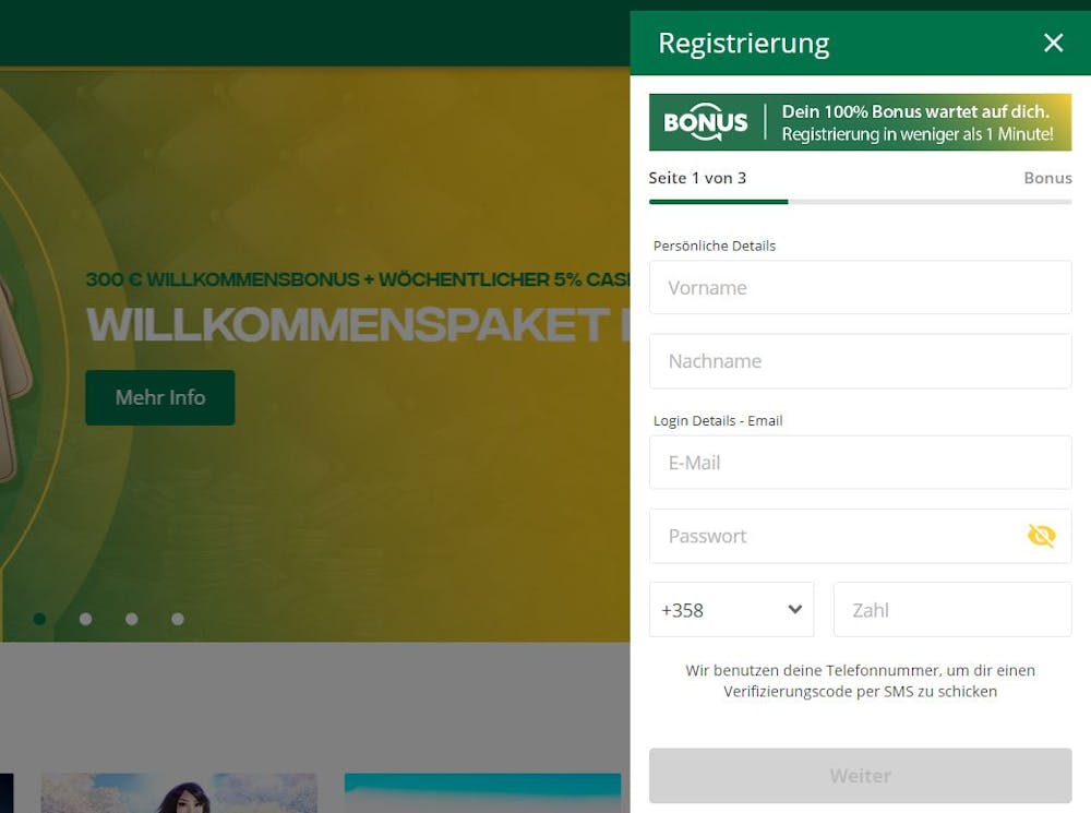 Qbet Casino Kontoeröffnung