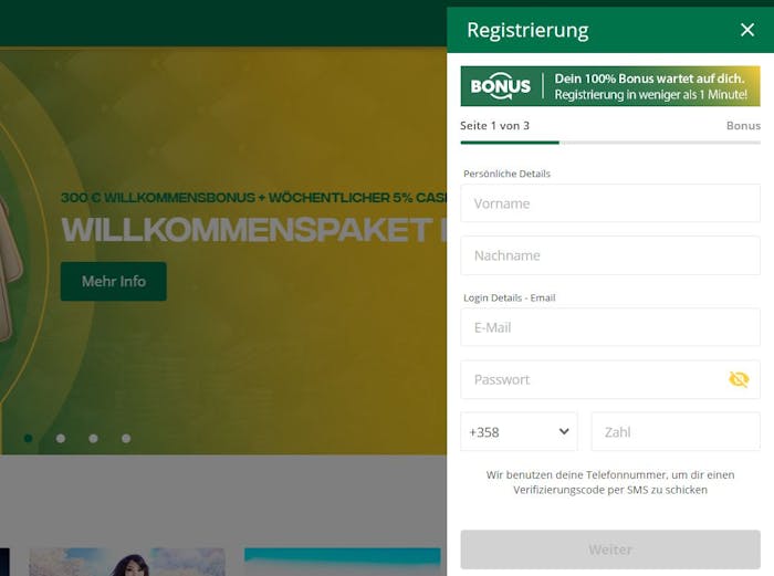 Qbet Casino Kontoeröffnung