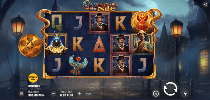 Queen of the Nile Slot Screenshot vom Online Casino Aristocrat.