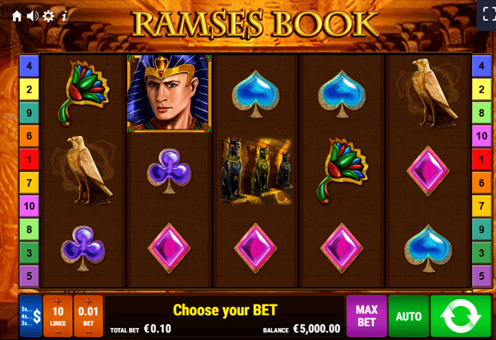 Ramses Book Slot Screenshot aus dem Online Casino Gamomat.