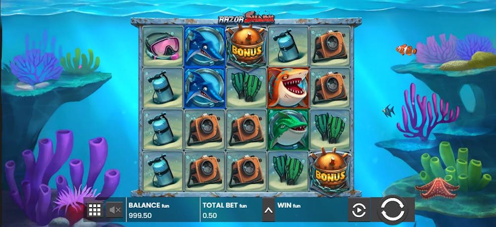 Aufbau beim Razor Shark Slot