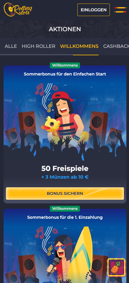 Rolling Slots Casino Bonusangebote